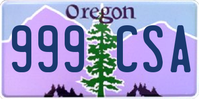 OR license plate 999CSA
