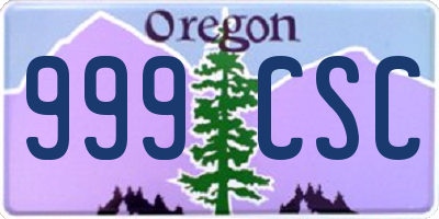 OR license plate 999CSC