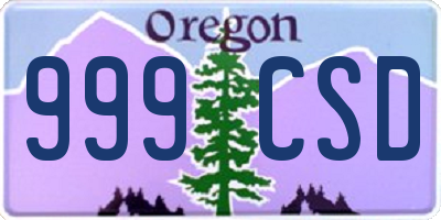 OR license plate 999CSD