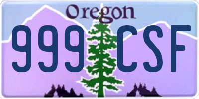 OR license plate 999CSF