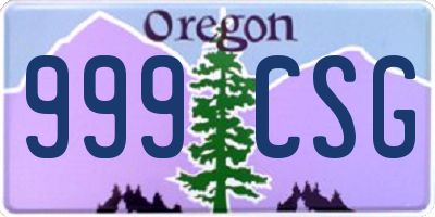OR license plate 999CSG