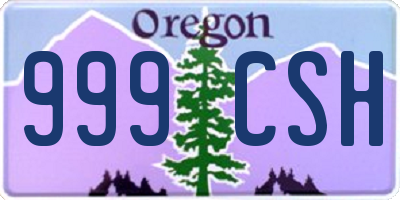 OR license plate 999CSH