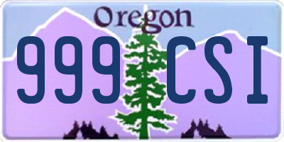OR license plate 999CSI