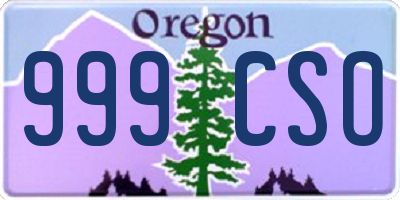 OR license plate 999CSO