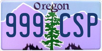 OR license plate 999CSP