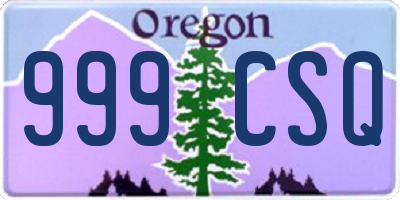 OR license plate 999CSQ