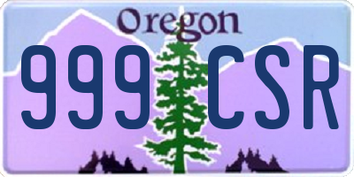 OR license plate 999CSR