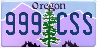 OR license plate 999CSS