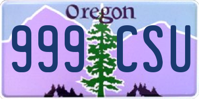 OR license plate 999CSU