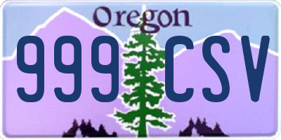 OR license plate 999CSV