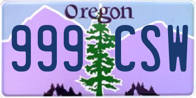OR license plate 999CSW
