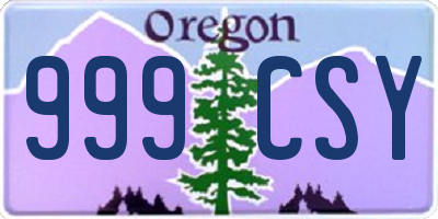 OR license plate 999CSY