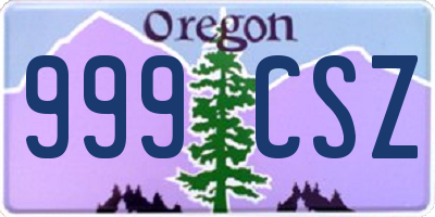 OR license plate 999CSZ