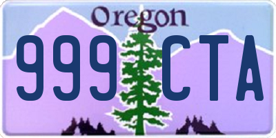 OR license plate 999CTA
