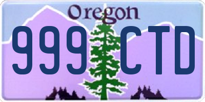 OR license plate 999CTD