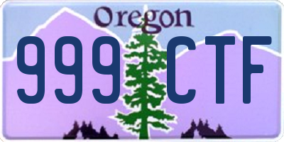 OR license plate 999CTF
