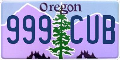 OR license plate 999CUB