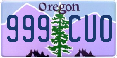 OR license plate 999CUO