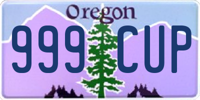 OR license plate 999CUP