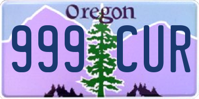 OR license plate 999CUR