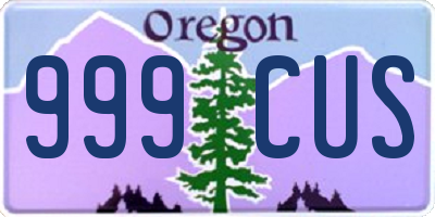 OR license plate 999CUS