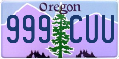 OR license plate 999CUU