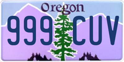 OR license plate 999CUV