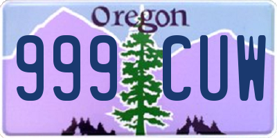 OR license plate 999CUW