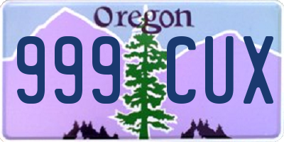OR license plate 999CUX