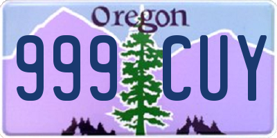 OR license plate 999CUY