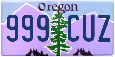 OR license plate 999CUZ