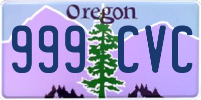OR license plate 999CVC