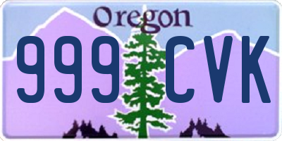 OR license plate 999CVK