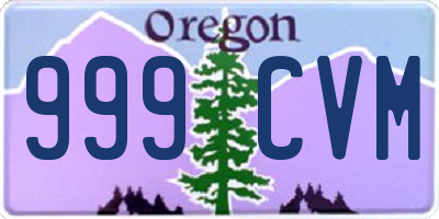 OR license plate 999CVM