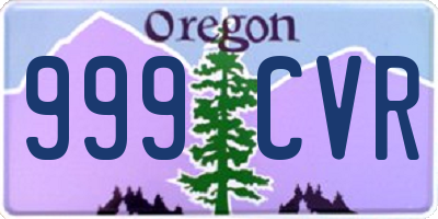 OR license plate 999CVR
