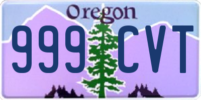 OR license plate 999CVT