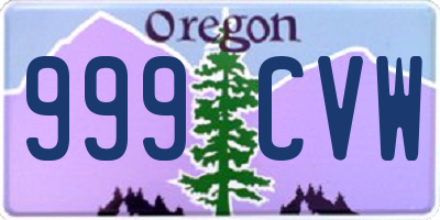 OR license plate 999CVW