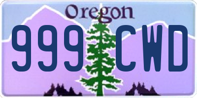 OR license plate 999CWD