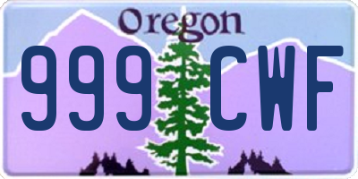 OR license plate 999CWF