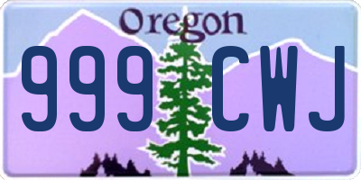 OR license plate 999CWJ