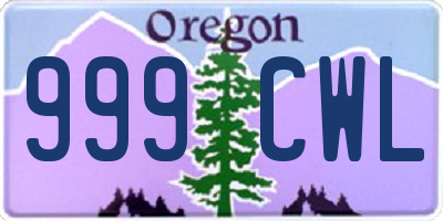 OR license plate 999CWL