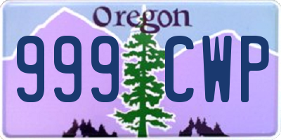 OR license plate 999CWP