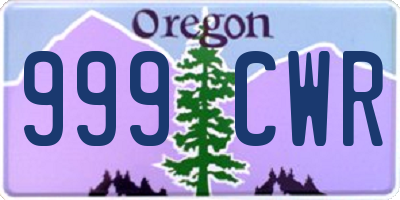 OR license plate 999CWR