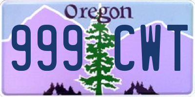 OR license plate 999CWT