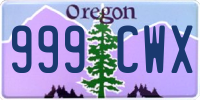 OR license plate 999CWX