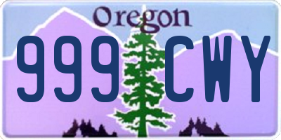 OR license plate 999CWY