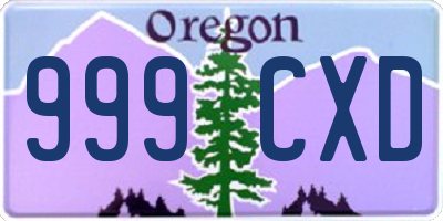 OR license plate 999CXD