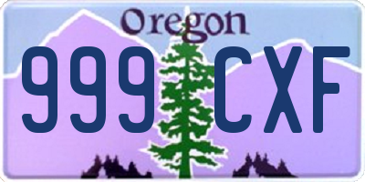 OR license plate 999CXF