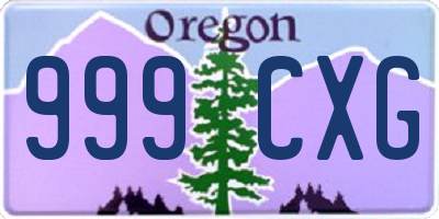 OR license plate 999CXG