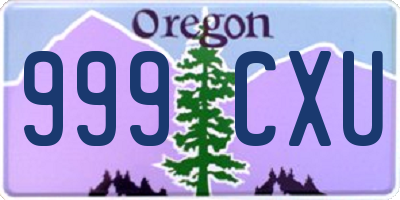 OR license plate 999CXU
